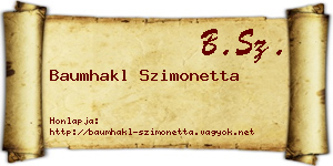 Baumhakl Szimonetta névjegykártya